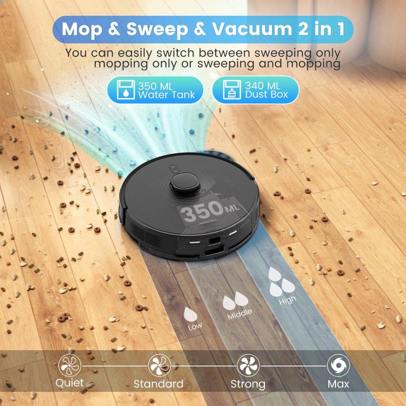 AIRROBO Robot Vacuum And Mop Combo L40 With 60 Days Self-Empty Station Voice Control Home Mapping