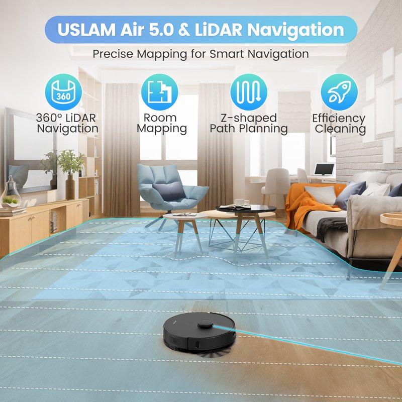 AIRROBO Robot Vacuum And Mop Combo L40 With 60 Days Self-Empty Station Voice Control Home Mapping