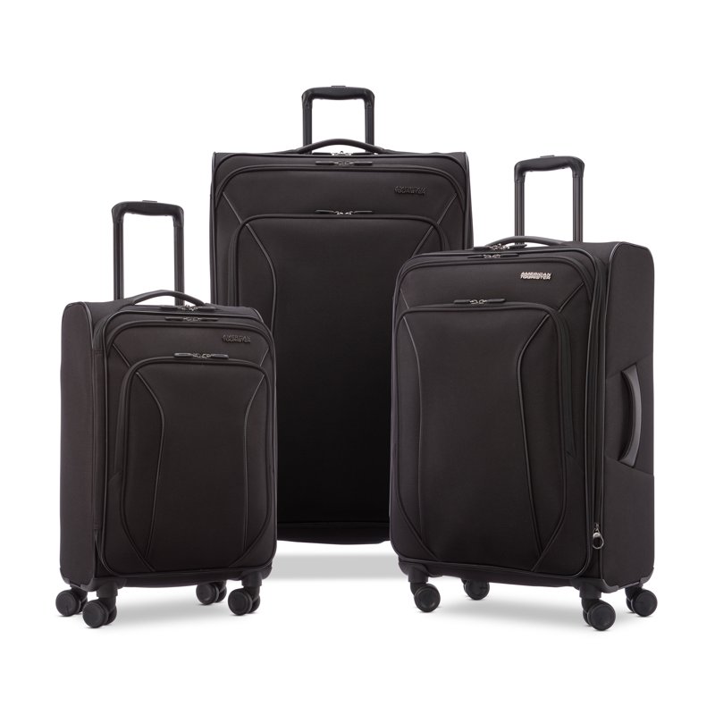American Tourister X-Lite 3-Piece Luggage Set with Spinner Wheels - Black