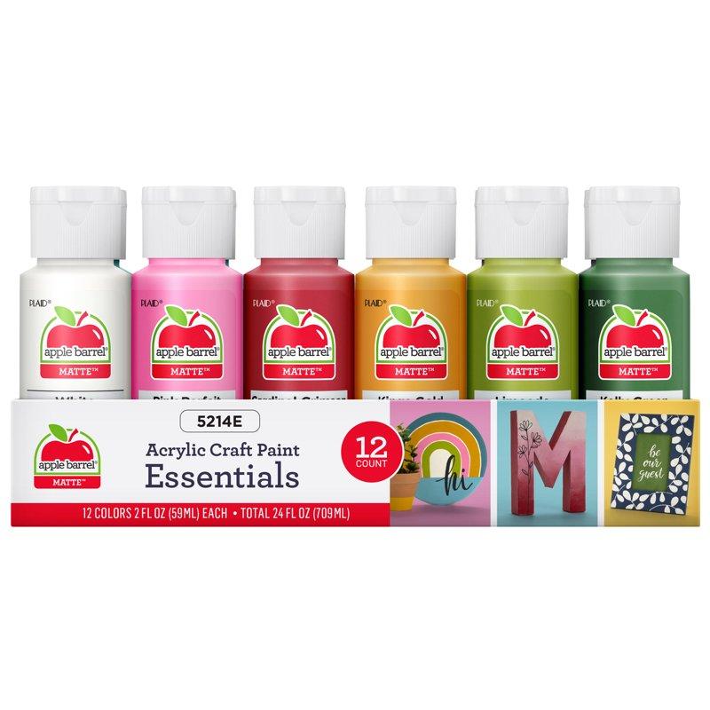 Apple Barrel Acrylic Craft Paint Matte Finish Essentials 2 fl oz 12 Pc