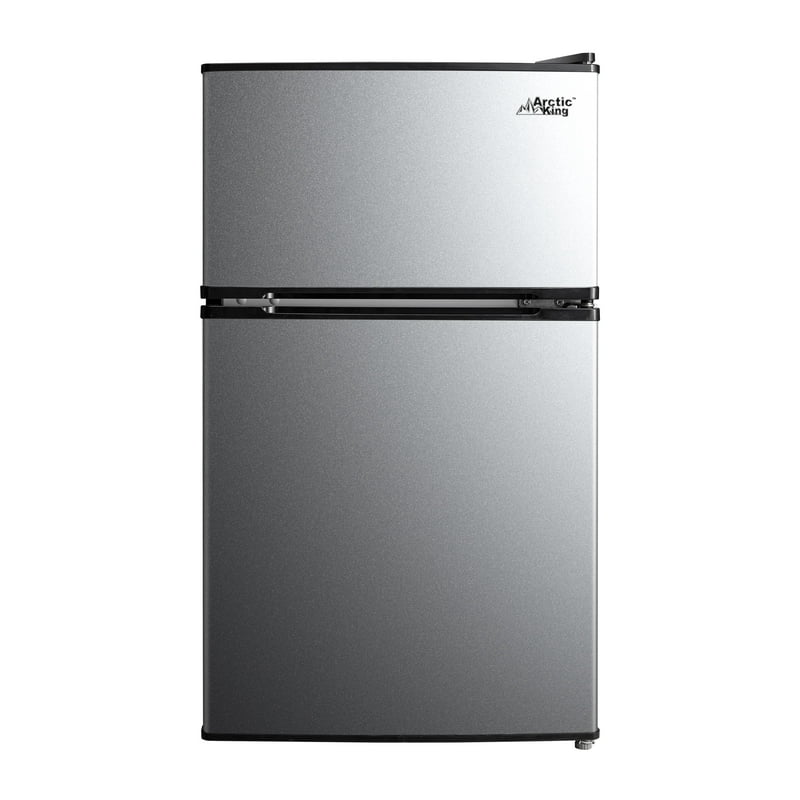 Arctic King 3.2 Cu. Feet Two-Door Mini Fridge With Freezer In Stainless Steel