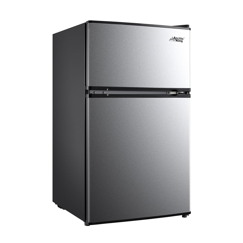 Arctic King 3.2 Cu. Feet Two-Door Mini Fridge With Freezer In Stainless Steel