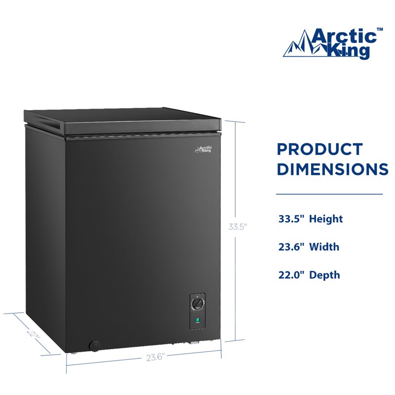 Arctic King 5.1 Cu Ft Chest Freezer Convertible Black