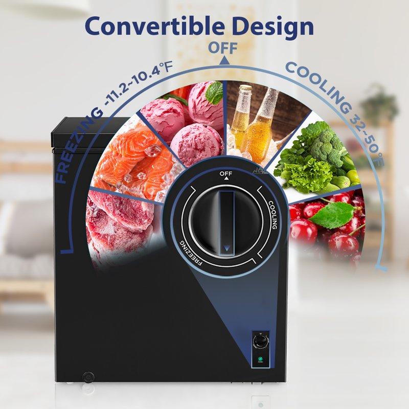 Arctic King 7.0 Cu Ft Chest Freezer Convertible Black