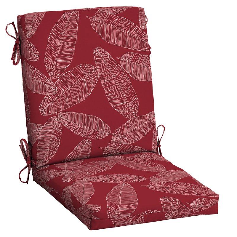 ARDEN Outdoor Dining Chair Cushion 20 x 20 Water Repellent Fade Resistant 20 x 20 Red Leaf Palm