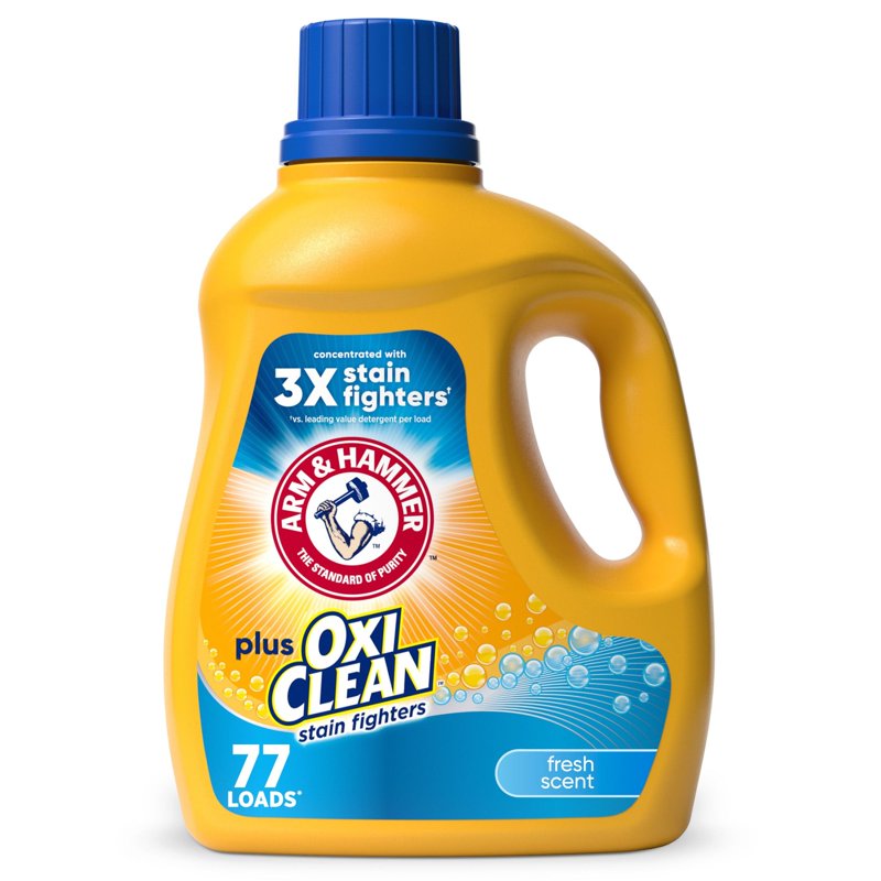 ARM & HAMMER Plus OxiClean Stain Fighters Liquid Laundry Detergent Fresh Scent 77 Loads