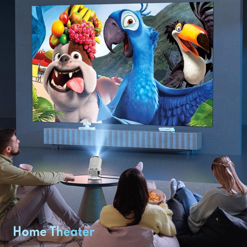 ARTSEA Projector 4K 1080P Support Mini Projector Smart For Movie Projection Compatible With Phone- White