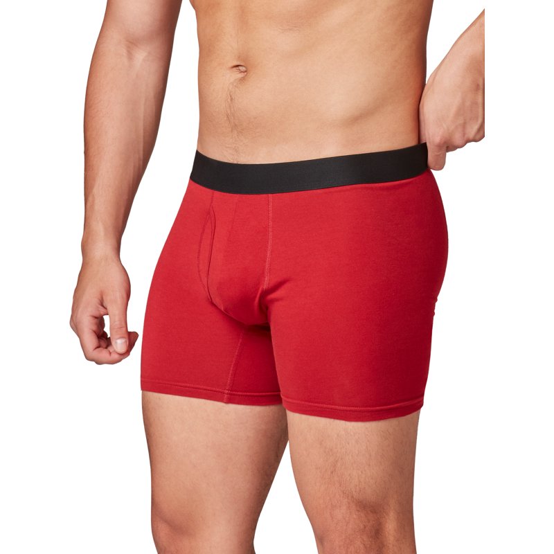 Athletic Works Men's Performance Cotton Boxer Brief 6 Pack