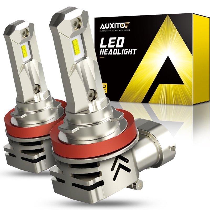 AUXITO H11 Headlight Bulb 14000LM 300% Brighter H8 H9 H11 LED Headlight Bulbs For Low Beam High Beam 6000K White Pack Of 2