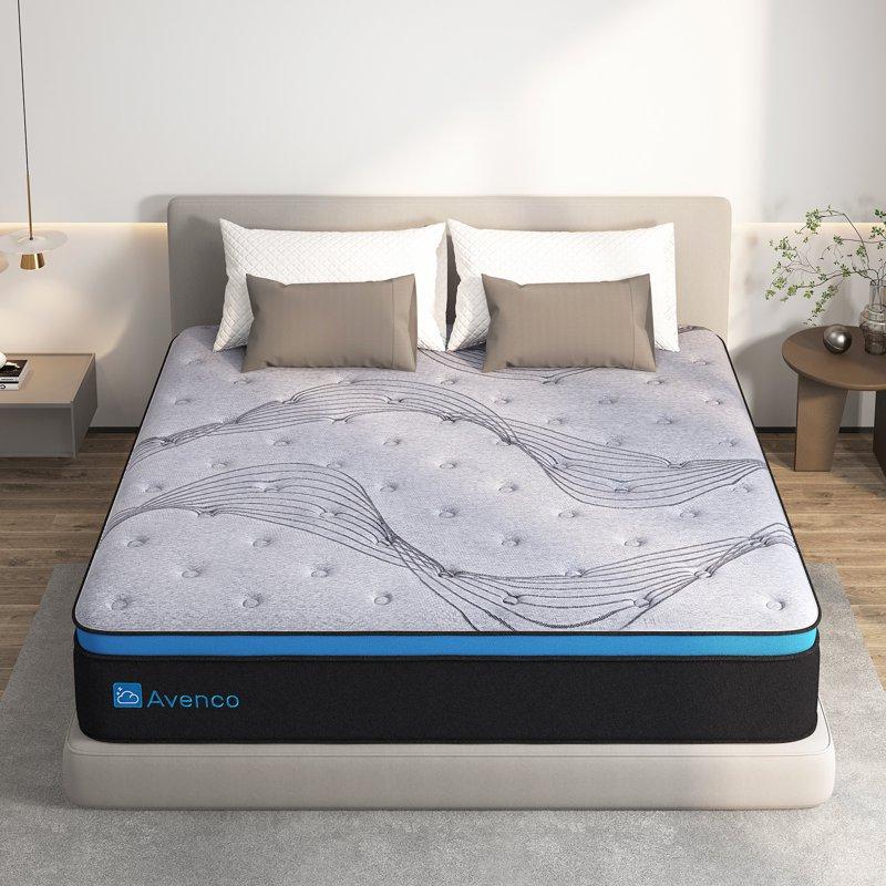 Avenco Original 12" Medium-Firm Gel Memory Foam Hybrid Mattress Queen Size