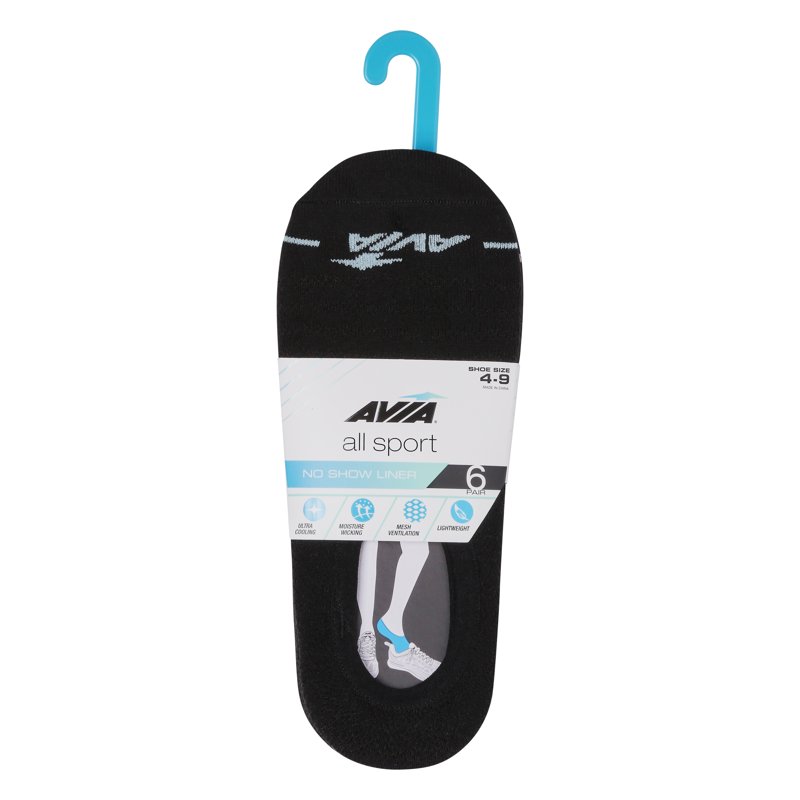 Avia Women's All Sport No Show Liner Socks 6-Pack