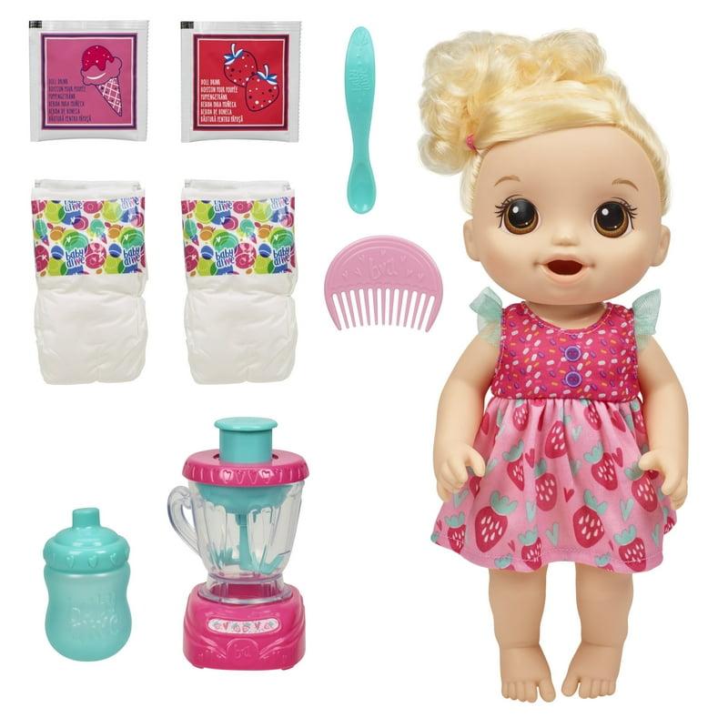 Baby Alive Magical Mixer Baby Doll Strawberry Shake Blender Drinks Wets Eats Blonde Hair Toy