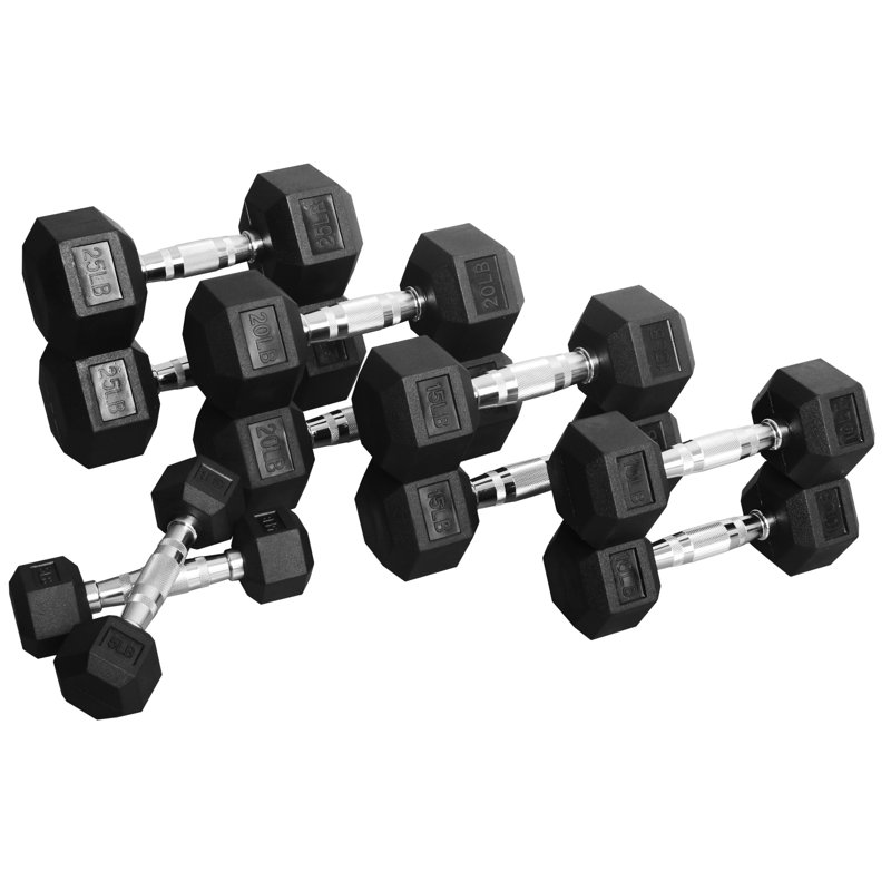 BalanceFrom 150 LB Dumbbell Set Pair Of 5 10 15 20 25 LBs Multiple Packages