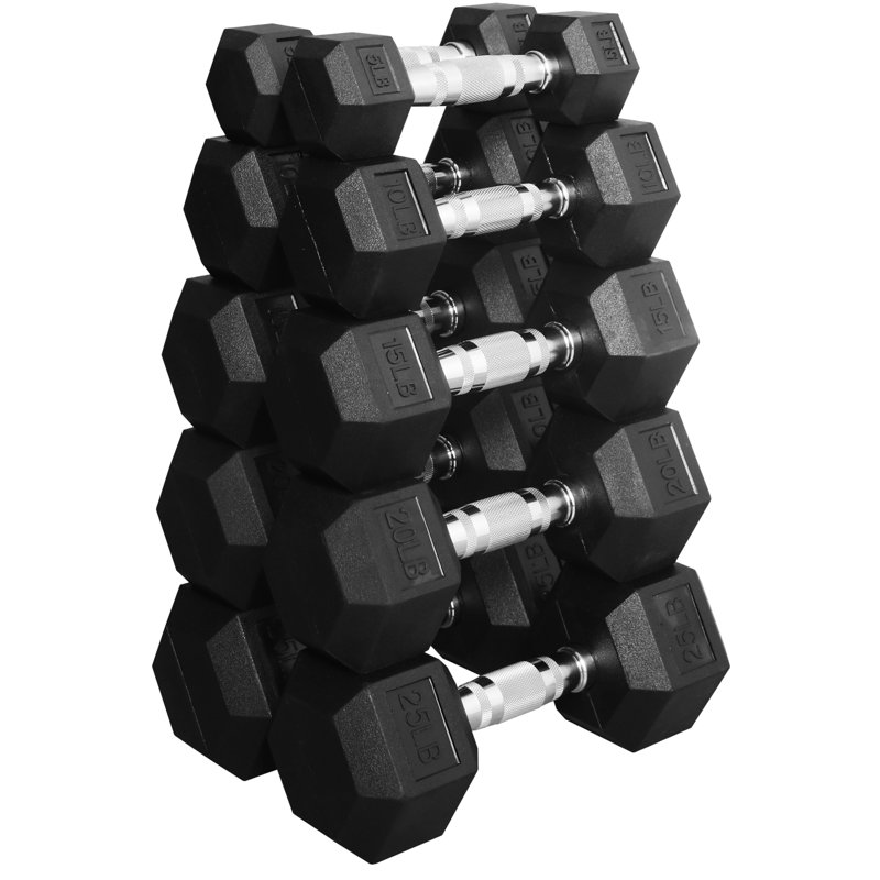 BalanceFrom 150 LB Dumbbell Set Pair of 5 10 15 20 25 LBs Multiple Packages