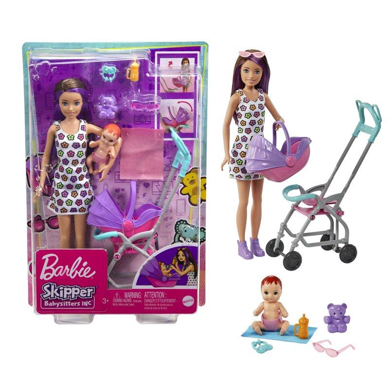 Barbie Skipper Babysitters Inc. Doll & Stroller Playset For 3 Years & Up Multicolor