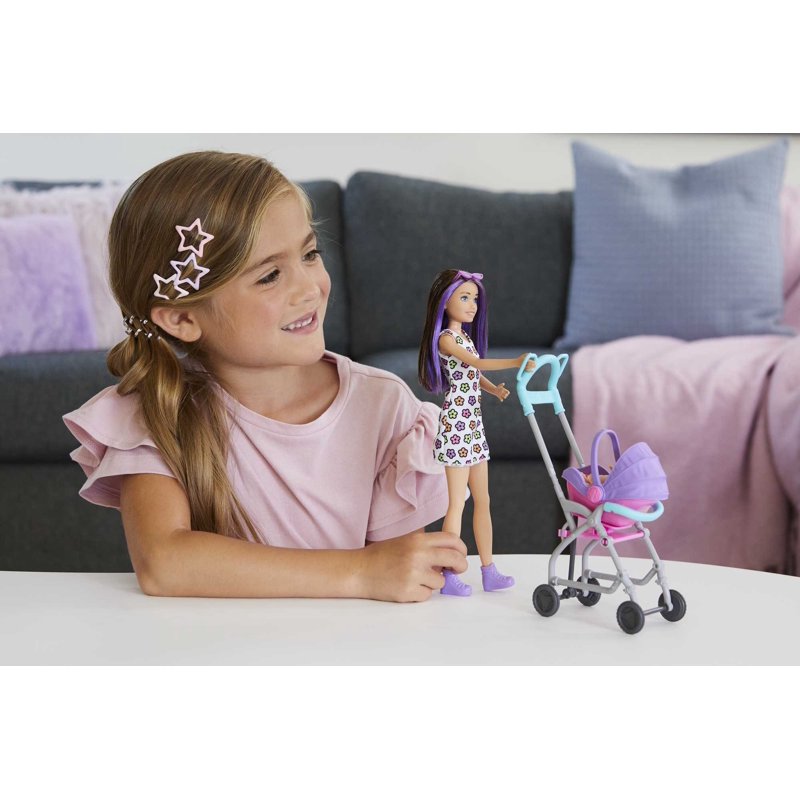 Barbie Skipper Babysitters Inc. Doll & Stroller Playset For 3 Years & Up Multicolor