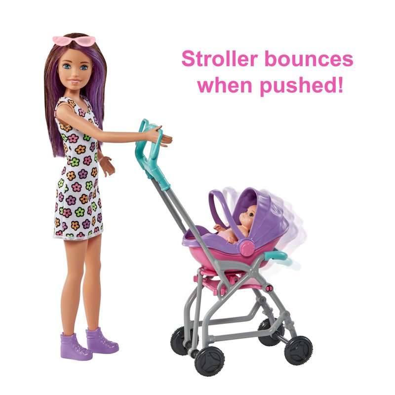 Barbie Skipper Babysitters Inc. Doll & Stroller Playset For 3 Years & Up Multicolor