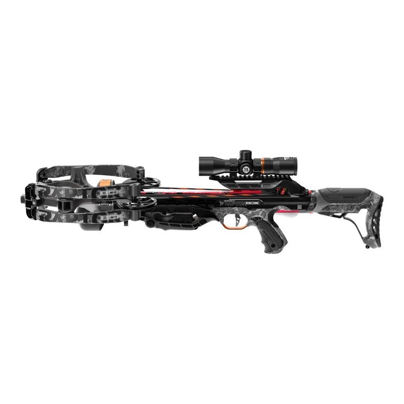 Barnett Crossbows Hyper Raptor BCX Crossbow With Precision Reticle Scope TriggerTech Trigger And HyperFlite Quiver (Camo)