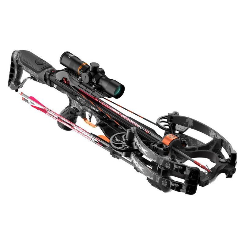 Barnett Crossbows Hyper Raptor BCX Crossbow With Precision Reticle Scope TriggerTech Trigger And HyperFlite Quiver (Camo)
