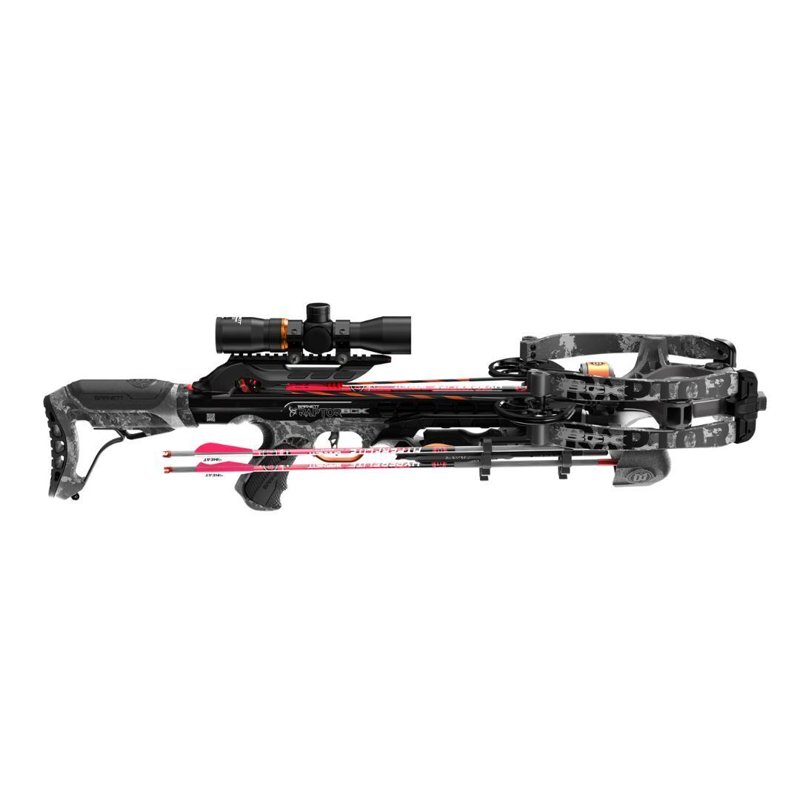 Barnett Crossbows Hyper Raptor BCX Crossbow With Precision Reticle Scope TriggerTech Trigger And HyperFlite Quiver (Camo)