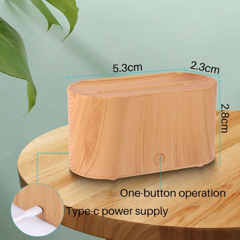 BCOOSS Essential Oil Diffuser Aromatherapy Aroma Air Diffuser With Flame Light Wood Grain