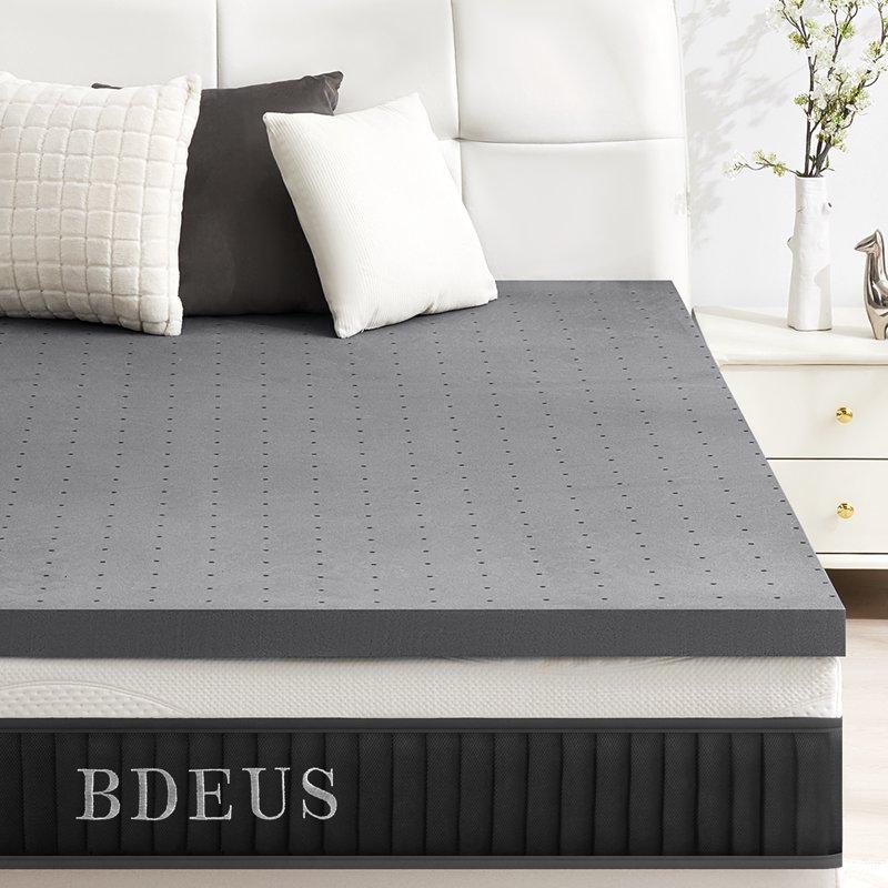 BDEUS 2 Inch Mattress Topper Cooling Gel Memory Foam Mattress Topper Bed Topper Soft Twin Size