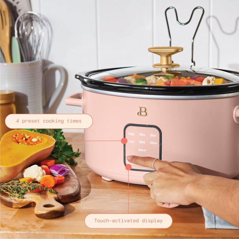 Beautiful 4Qt Slow Cooker With Touch-Activated Display Rose By Drew Barrymore