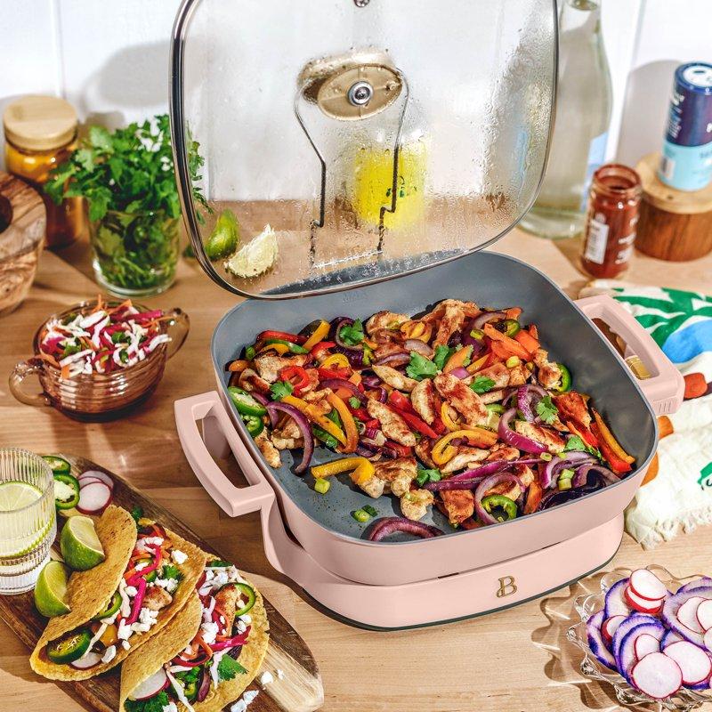Beautiful 5 In 1 Electric Skillet - Expandable Up To 7 Qt Rose By Drew Barrymore