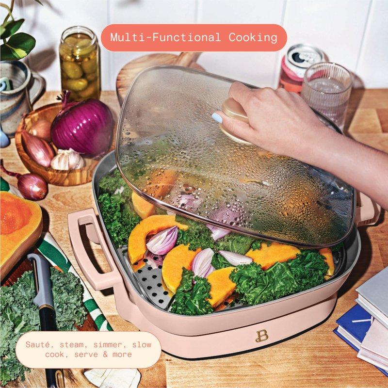 Beautiful 5 In 1 Electric Skillet - Expandable Up To 7 Qt Rose By Drew Barrymore