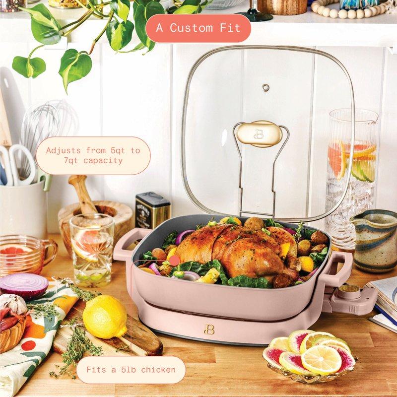 Beautiful 5 In 1 Electric Skillet - Expandable Up To 7 Qt Rose By Drew Barrymore