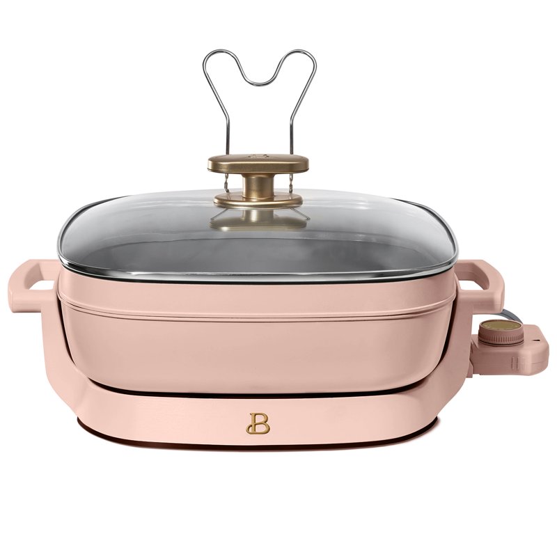 Beautiful 5 in 1 Electric Skillet - Expandable up to 7 Qt Rose by Drew Barrymore