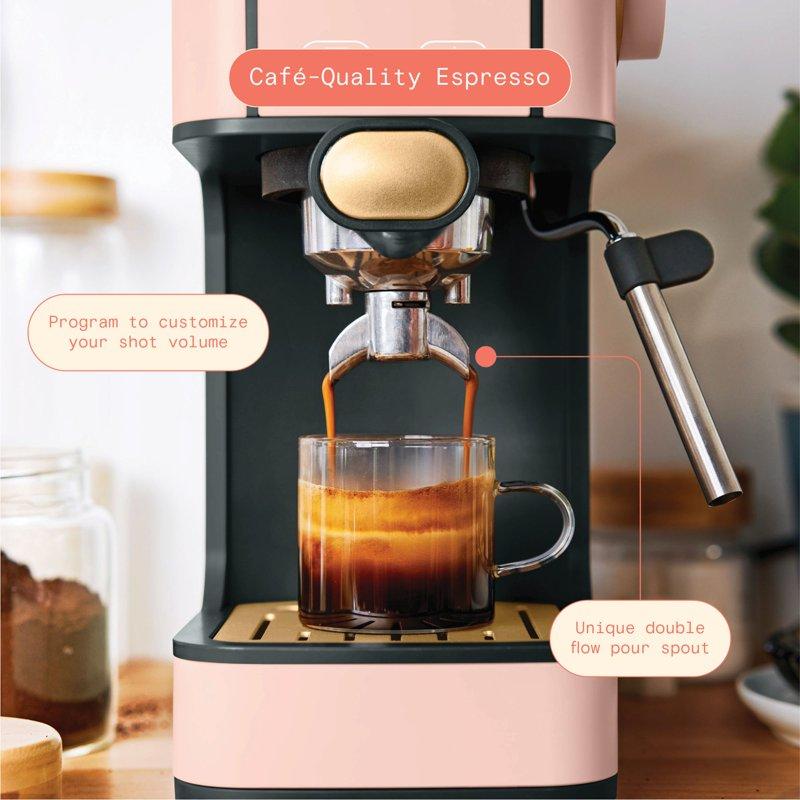 Beautiful Slim Espresso Machine With 20-Bar Pressure Rose By Drew Barrymore
