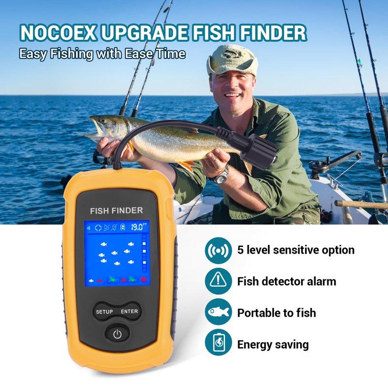 BEBANG Portable Fish Finder Handheld Fish Depth Finder With Sonar Transducer For Boat Fishing Ice Fishing