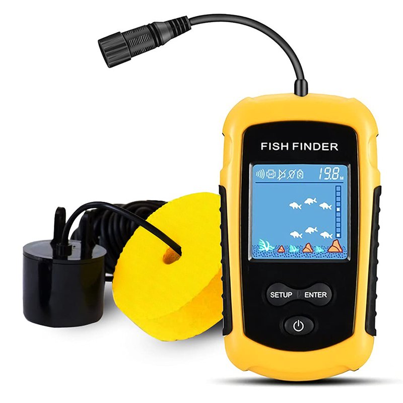 BEBANG Portable Fish Finder Handheld Fish Depth Finder with Sonar Transducer for Boat Fishing Ice Fishing