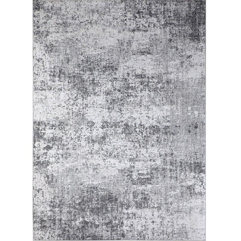 BERTHMEER 5' X 7' Modern Area Rugs Indoor Neutral Gray Abstract Rugs For Living Room Bedroom Dining Room Office Farmhouse Distressed Machine Washable Non-slip