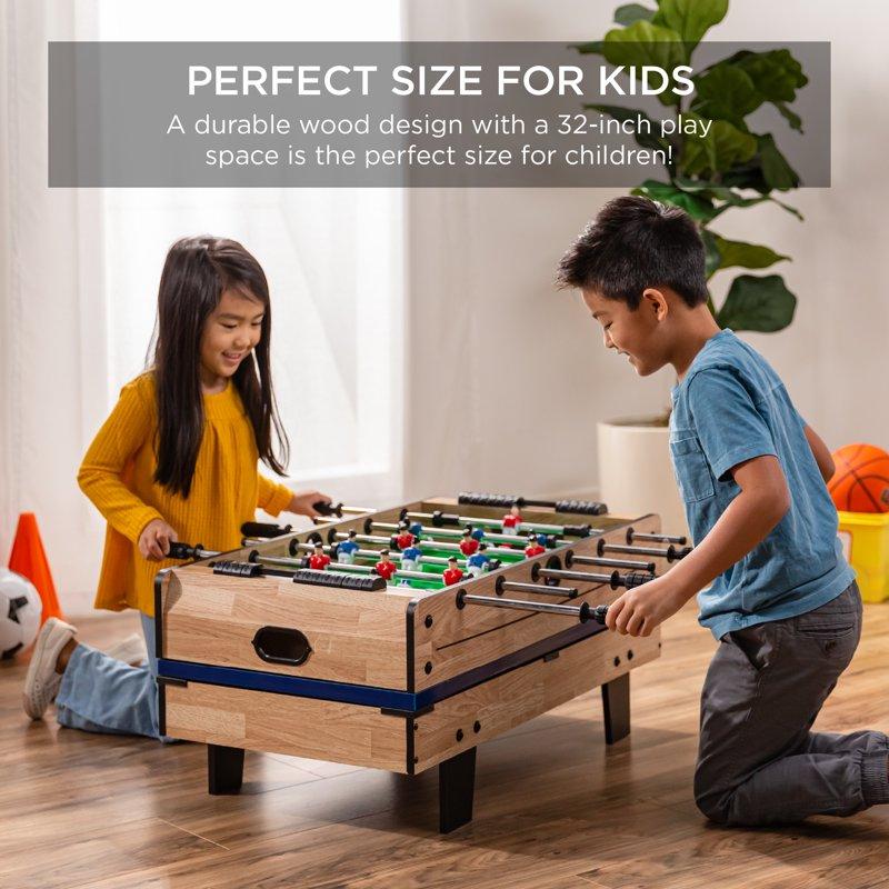 Best Choice Products 4-in-1 Multi Game Table Childrens Arcade Set W/ Pool Billiards Air Hockey Foosball - Natural