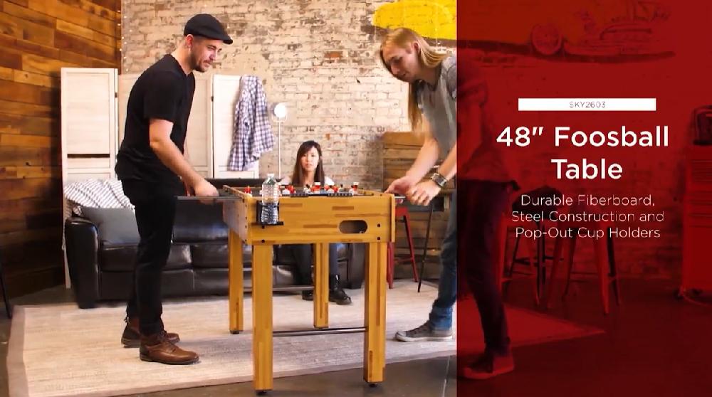 Best Choice Products 48in Competition Sized Foosball Table For Home Game Room W/ 2 Balls 2 Cup Holders - Light Brown