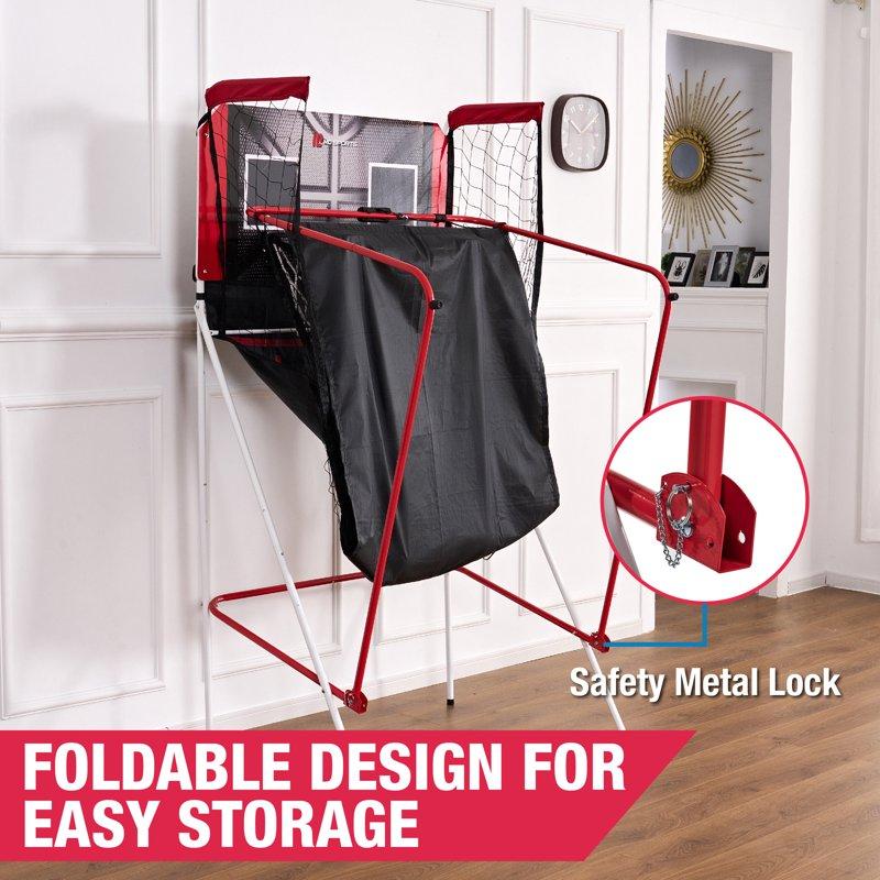 Best Shot Indoor Arcade Basketball Game Foldable 2 Player Dual Shot With Electronic Scorer 8 Game Modes By MD Sports