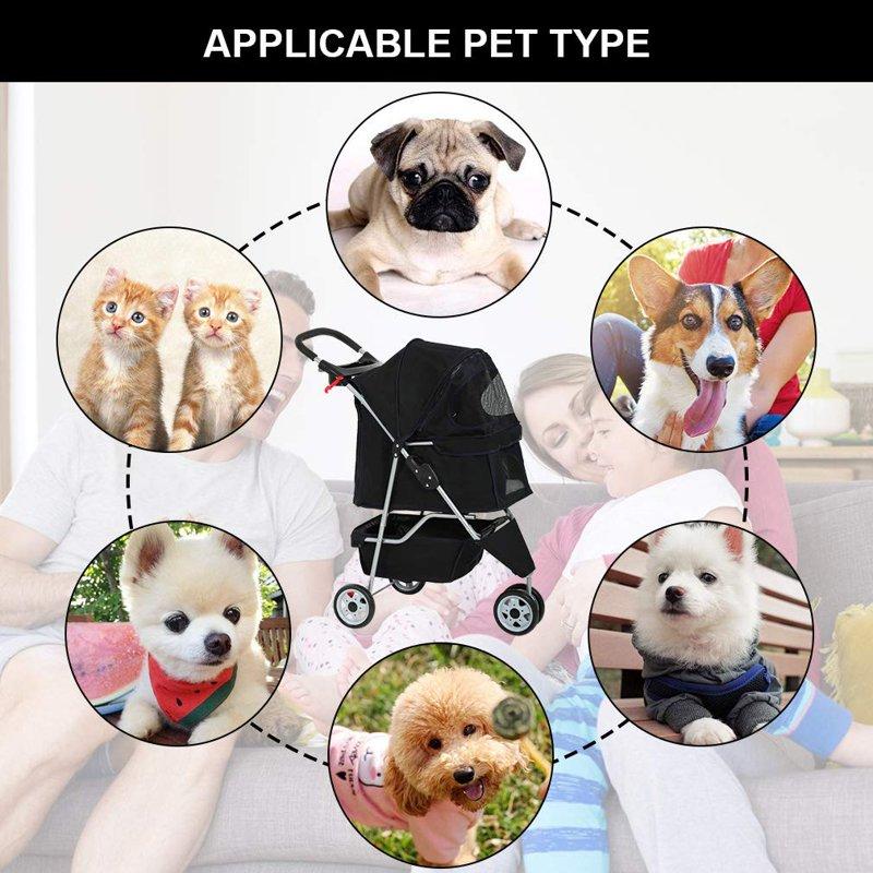 Bestpet Pet Stroller 3 Wheels Travel Folding Carrier T13