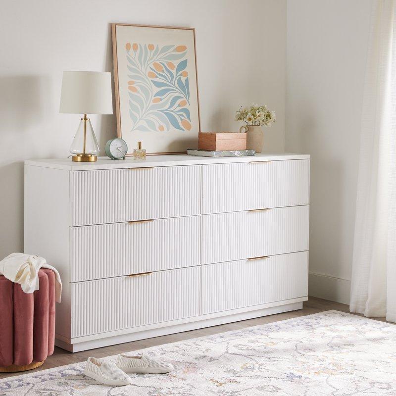 Better Homes and Gardens Lillian 6 Drawer Dresser White