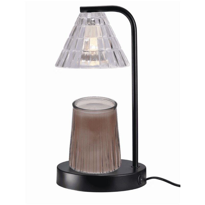 Better Homes & Gardens Candle Warmer Lamp Glass Shade Black Traditional 10.5 Inch 1 Count