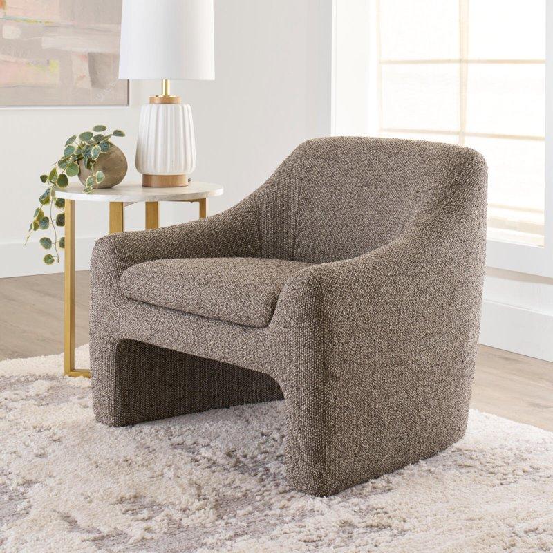 Better Homes & Gardens Emerson Curvy Accent Chair Truffle Brown Boucle