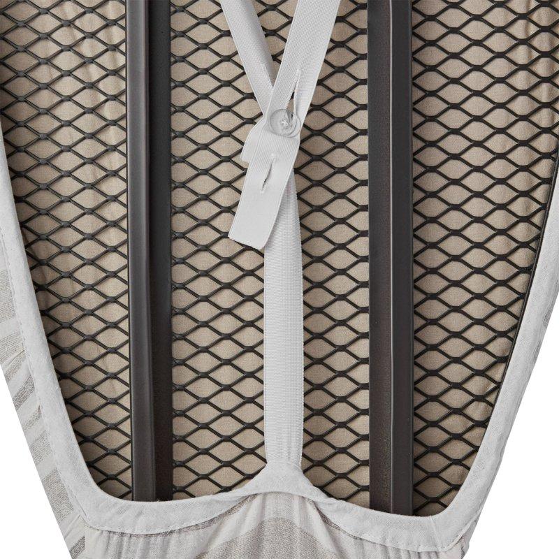 Better Homes & Gardens Ironing Board Cover - 18x54 Cotton Recycled Polyester Felt Padded Reversible Scorch Resistant Multicolor Gray/White Sedona Stripe To Solid Stone