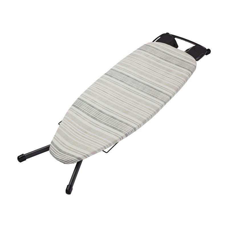 Better Homes & Gardens Ironing Board Cover - 18x54 Cotton Recycled Polyester Felt Padded Reversible Scorch Resistant Multicolor Gray/White Sedona Stripe to Solid Stone