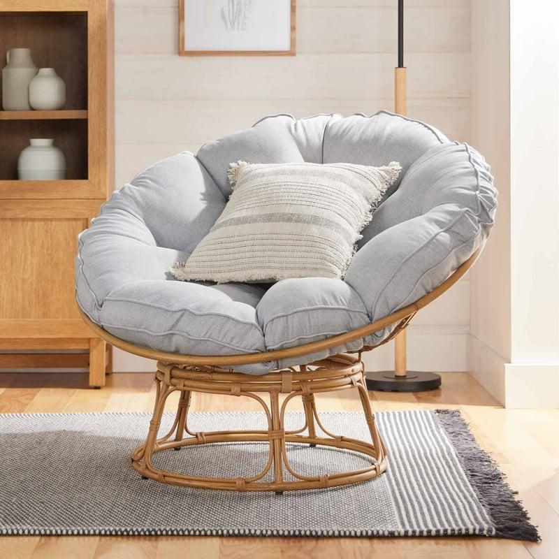 Better Homes & Gardens Papasan Accent Chair Gray Linen