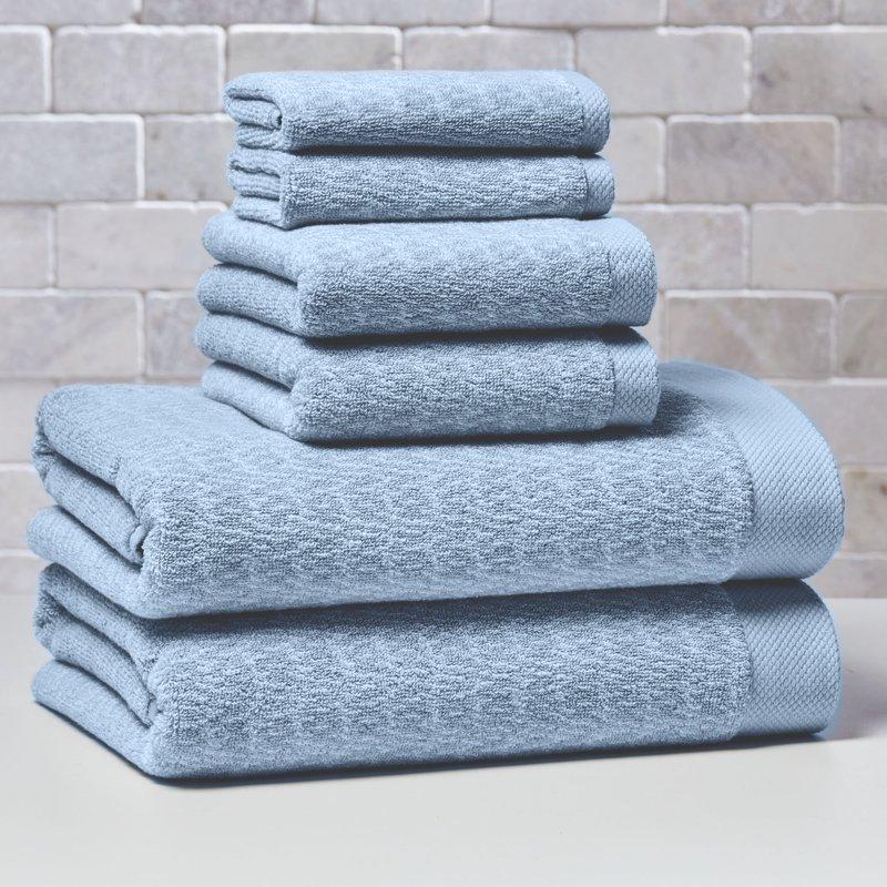 Better Homes & Gardens Signature Soft Melange 6 Piece Towel Set Blue Silver