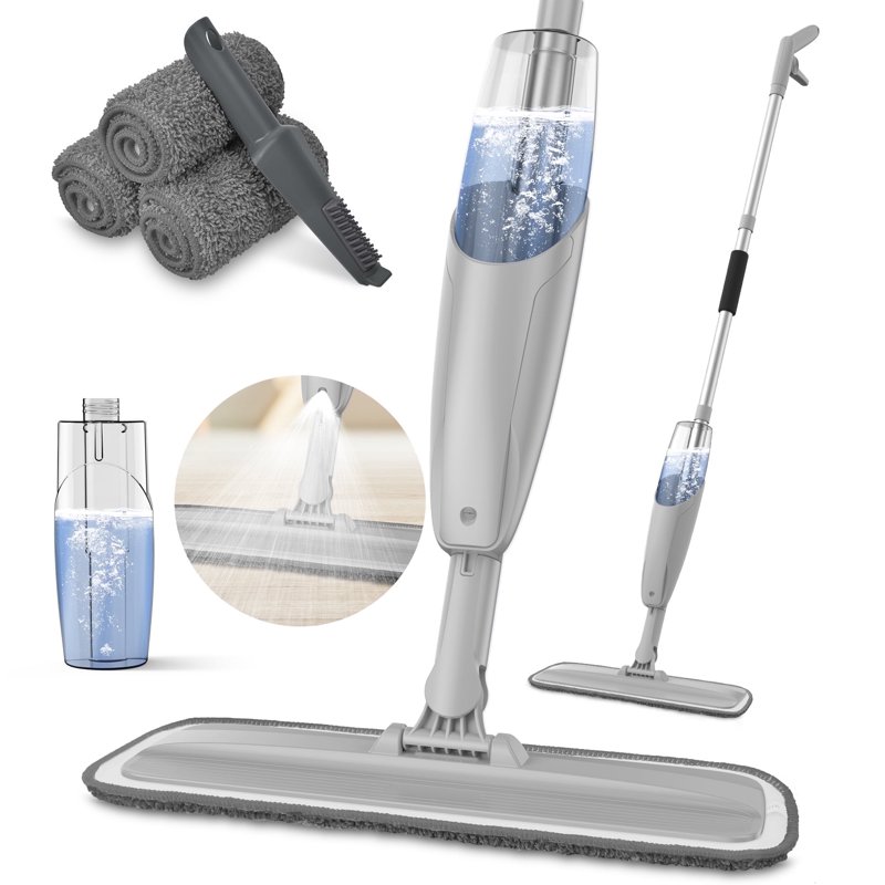BIMZUC Spray Mop for Floor Cleaning Wet with 14 oz Refillable Bottle and 3 Washable Microfiber Pads Home and Commercial Use Gray BIMZUC Spray Mop for Floor Cleaning Wet with 14 oz Refillable Bottle and 3 Washable Microfiber Pads Home and Commercial Use Gray