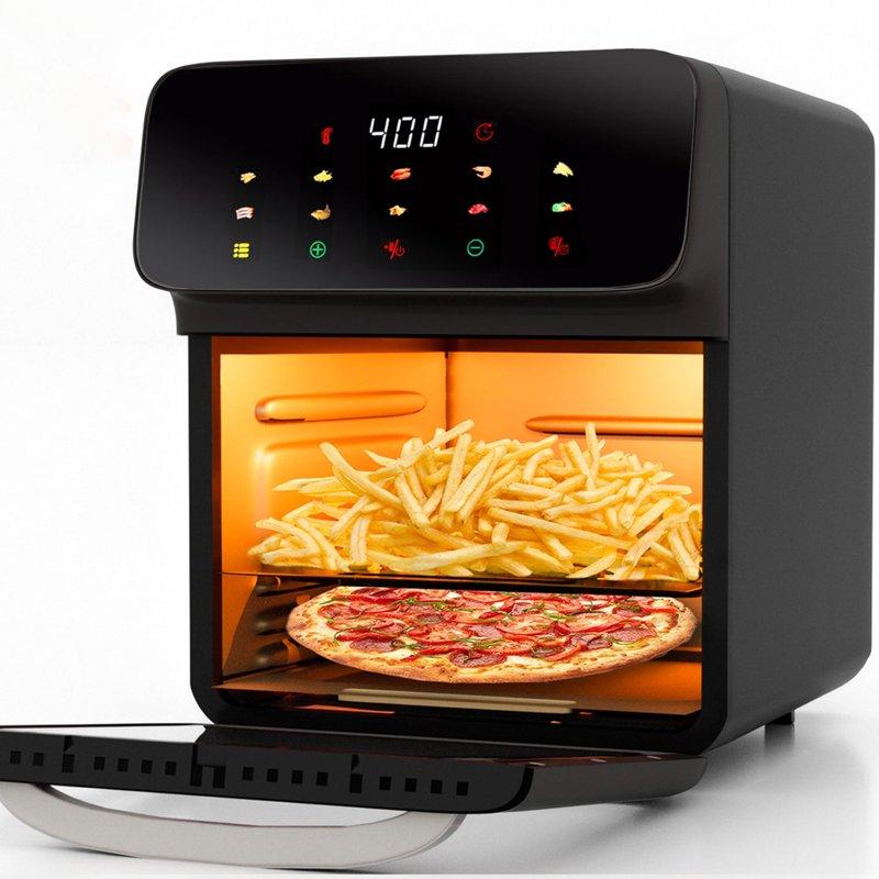 Bluebow Air Fryer 12QT Convection Oven With 10-in-1 Multi Function Visible Window And Touchscreen Black