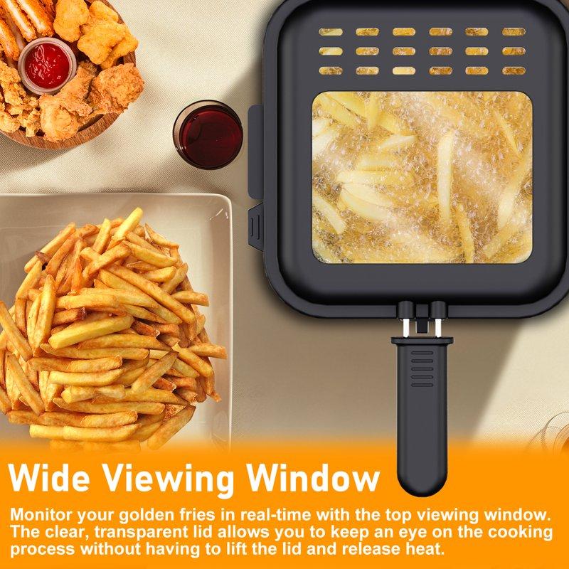 Bluebow Electric Deep Fryer 2.5 Quart Capacity Wide Viewing Window Adjustable Temperature Stainless Steel
