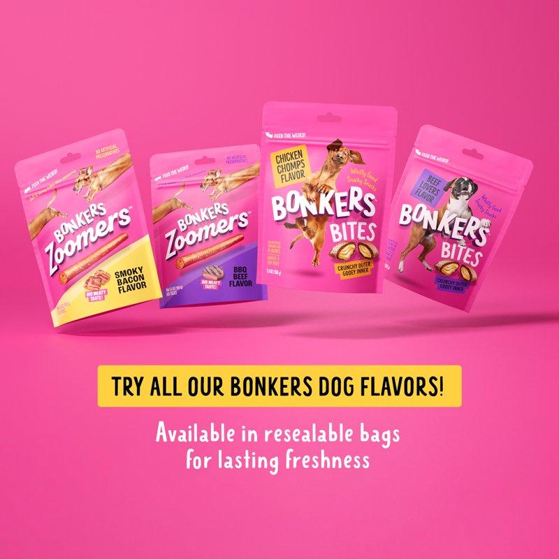 BONKERS Zoomers Dog Treats Smoky Bacon Flavor Soft & Chewy Dog Snacks Treats For Dogs 22 Oz Bag